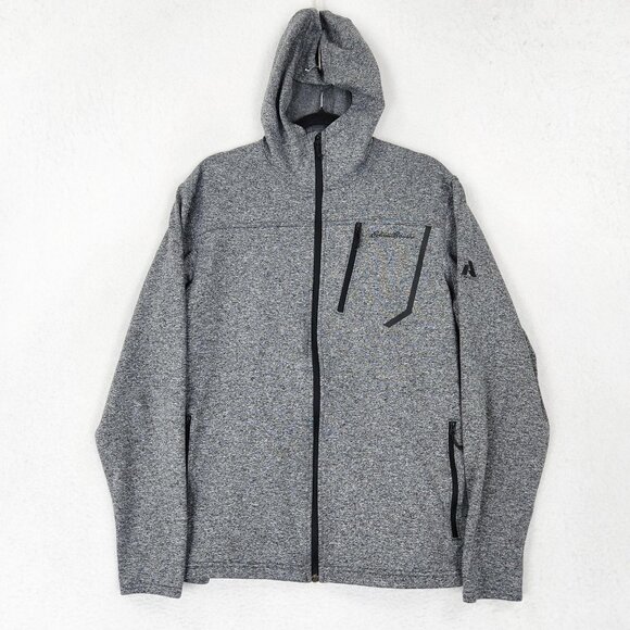 Eddie Bauer Jacket Mens Large Gray Heather First Ascent Full Zip Hooded Casual - Picture 1 of 12